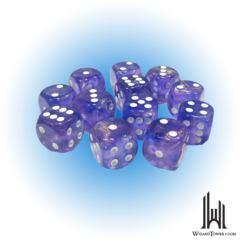 Borealis - 16mm d6 Dice Block - Purple / White Luminary